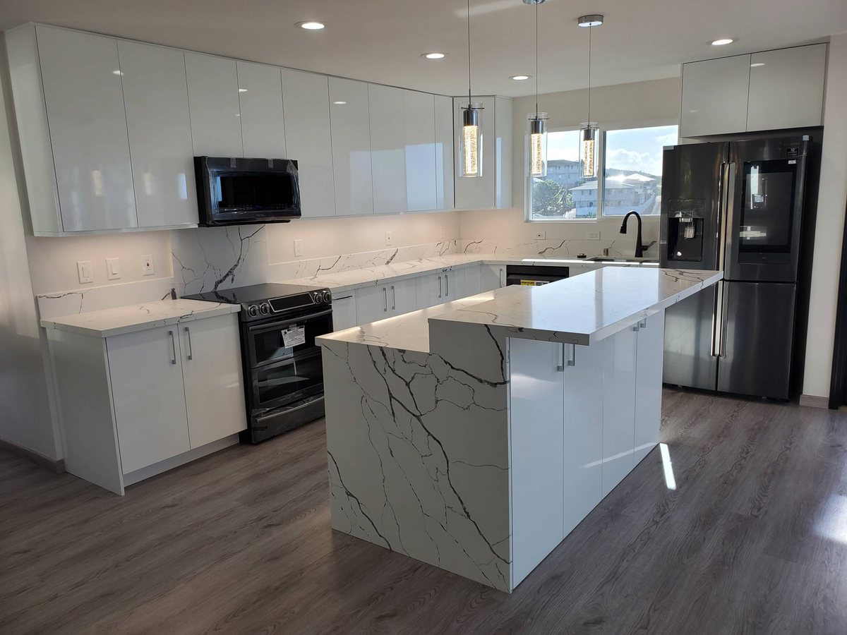 Honolulu kitchen and flooring project on Oahu
