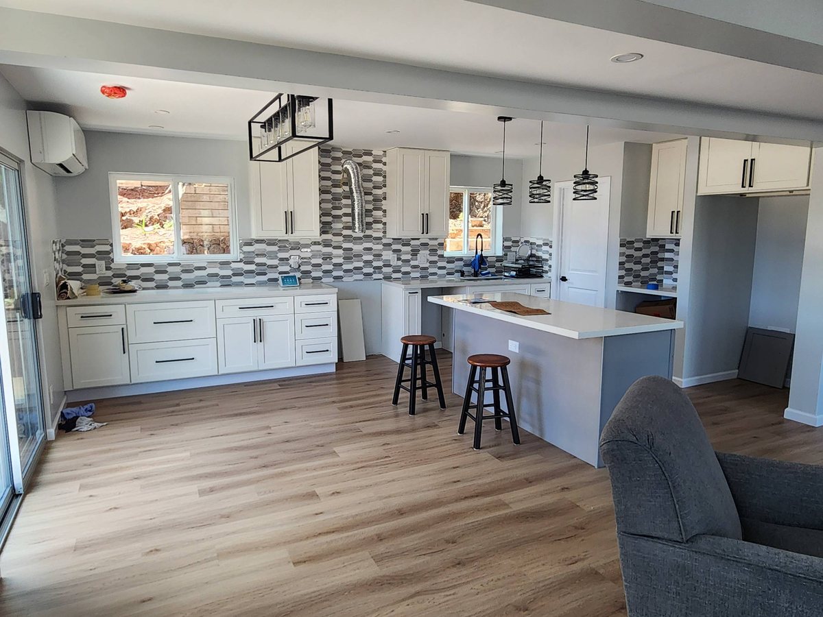 Leeward kitchen and flooring project on Oahu